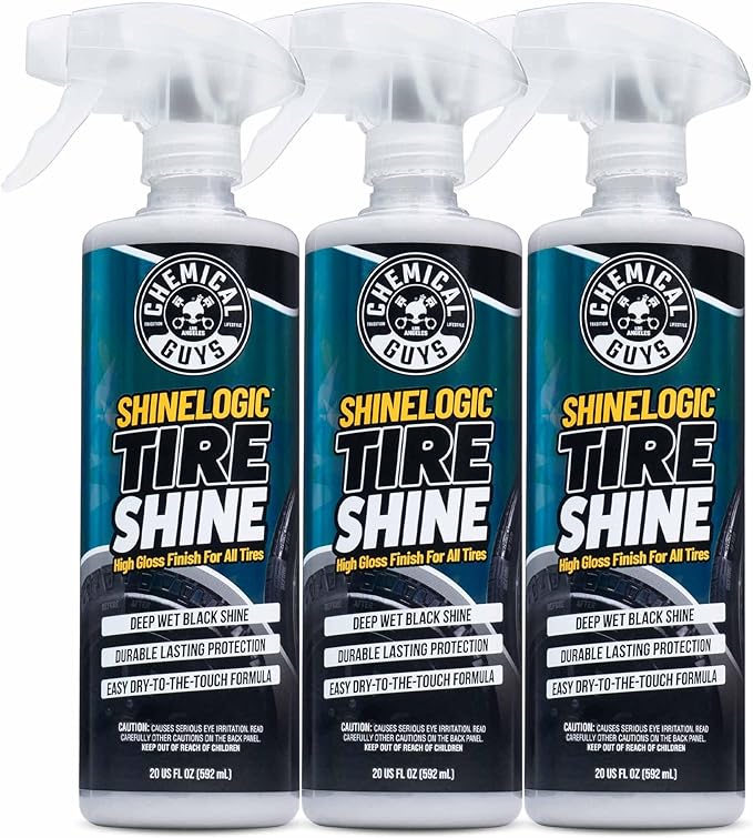 Chemical Guys ShineLogic Tire Shine 3-Pack, Deep Wet Black Shine, Safe for Cars, Trucks, Motorcycles, RVs & More, (3-20 fl oz) - TVD1202003