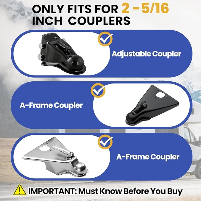 Trailer Hitch Lock 2-5/16 Inch - Heavy Duty Anti-Theft Trailer Coupler Lock & Safety Chains Lock, Pry-Resistant Solid Steel Tongue Lock for RV, Camper, Boat, Truck, Utility, Cargo, Dump Trailer
