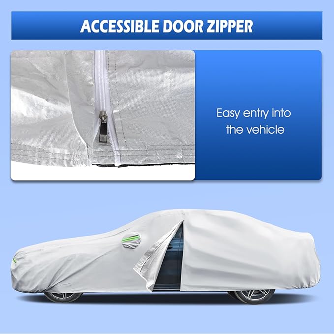 Migaven Waterproof Full Exterior Cover Sun Rain Protection Fit for 2007-2026 BMW 3 Series M3 320i 325i 328i 330i 340i, Silver