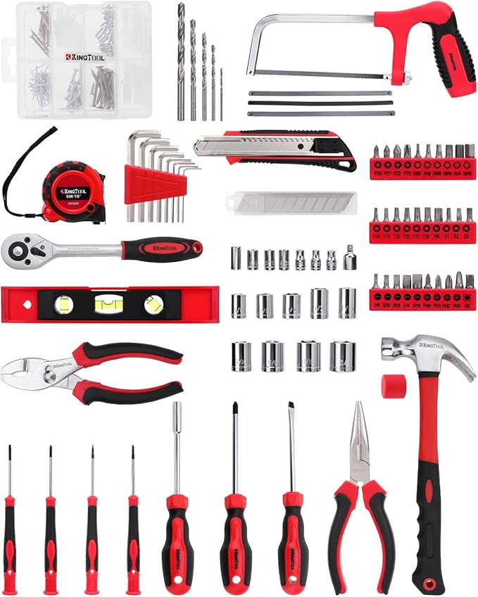 KingTool Home Repair Tool Kit - 226 Piece General Home/Auto Repair Tool Set, General Mechanic Tool Set, General Household Tool Kit, Perfect for Homeowner, Diyer, Handyman