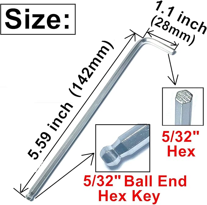 10pcs 5/32 Ball End Allen Wrench sets,5/32" Hex Key Wrench set,allen key Door Key L Shaped hex wrench set with Long Arm.