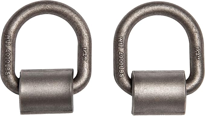 8 Pack - Hi Gear 1/2-inch MBS 12000 Lbs Load Capacity 4000LB WLL Weld-on Flip D-Ring Anchor Flatbed Truck Trailer Ratchet Strap Cargo Tie Down (8)