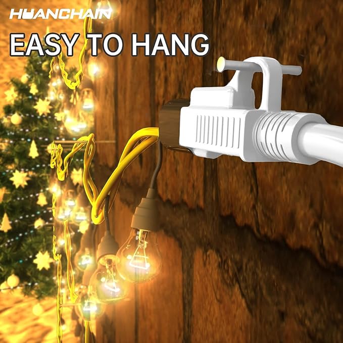 HUANCHAIN Indoor Outdoor White Extension Cord 10 ft Waterproof, 16/3 Gauge Flexible Cold-Resistant Appliance Extension Cord Outside, 13A 1625W 16AWG SJTW, 3 Prong Electric Cable, ETL