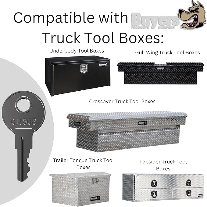 Robby's Cloud CH508 Replacement Key For Truck Tool Boxes Marked CH-508-1 Keychain Included (1-Pack) - Key style May Vary
