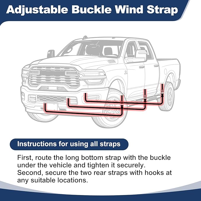 QUNSUNUS Truck Cover for Dodge Ram 1500/2500/3500 Crew Cab All Years,Waterproof Half Truck Cab Cover with Cotton Liner, All Weather Ram 1500 Cab Cover with Adjustable Straps and Zipper