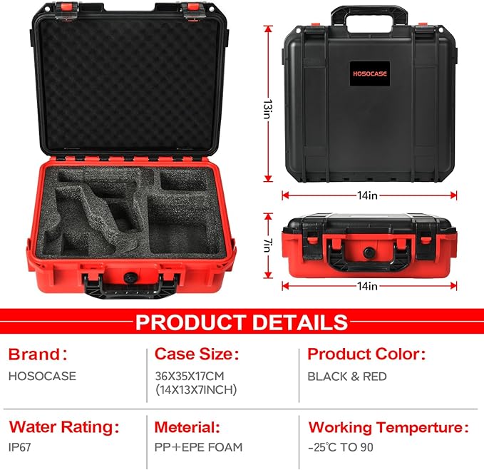 Case for Milwaukee M12 Impact Driver & Drill Set - Tool Box for Milwaukee Fuel Tools Combo Kit, Tool Bag for Drill/Impact Driver/Battery & Charger (Case Only) (Black & Red)