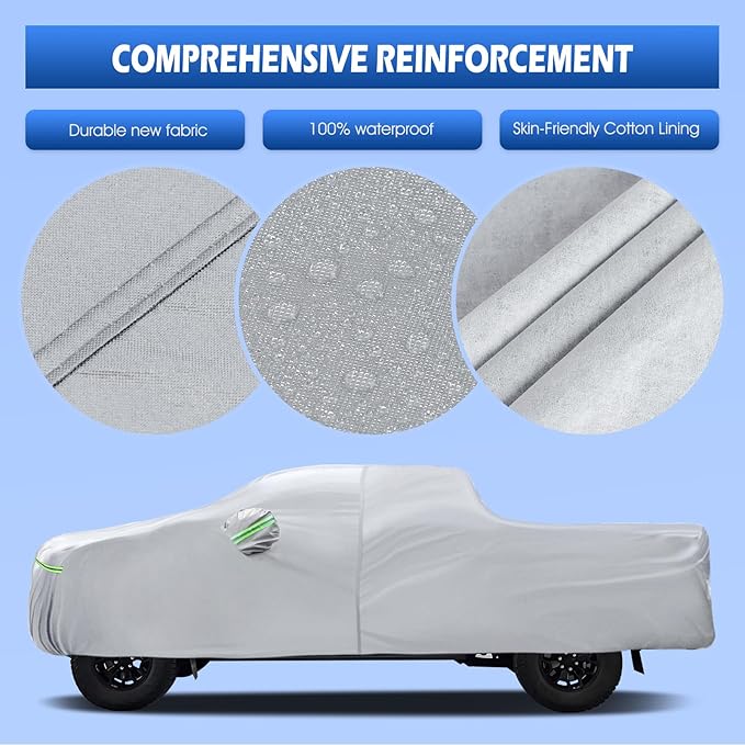Car Cover Fit for Ram 1500 Short Bed, Migaven Truck Cover Waterproof All Weather Full Exterior Cover Sun Rain Protection with Door Zipper