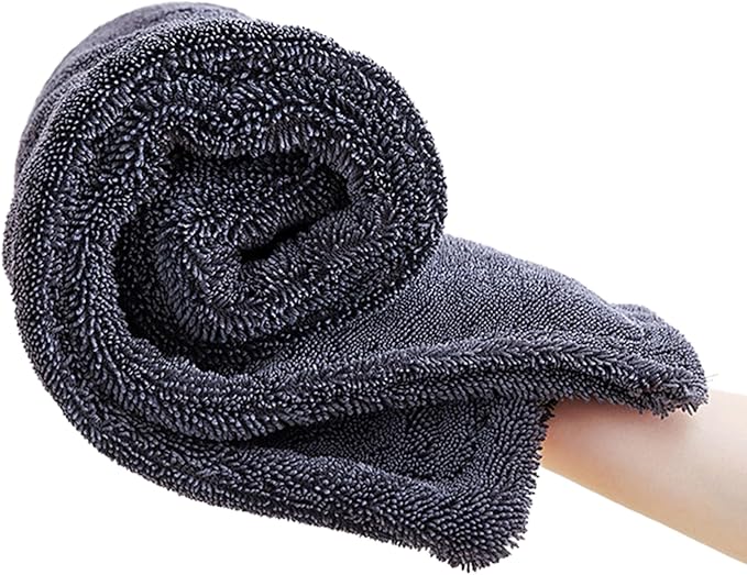 aokway Microfiber Car Drying Towel,Thickened and Absorbent Microfiber Towels, No Streaks Drying Towel car Detailing, Scratch-Free, No Water Spots- 16” x 16”（1 Pack）