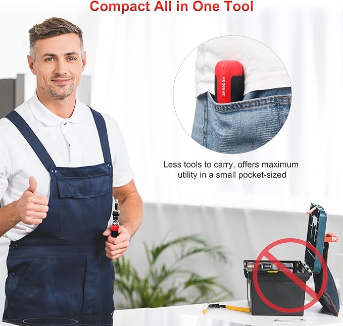 SHARDEN Ratcheting Screwdriver 13-in-1 Multibit Screwdriver All in One Screwdriver Set with Phillips, Flat Head, Torx Security, Hex, Robertson, 180 Degree Pivoting Adjustable Angled Screw Driver Set
