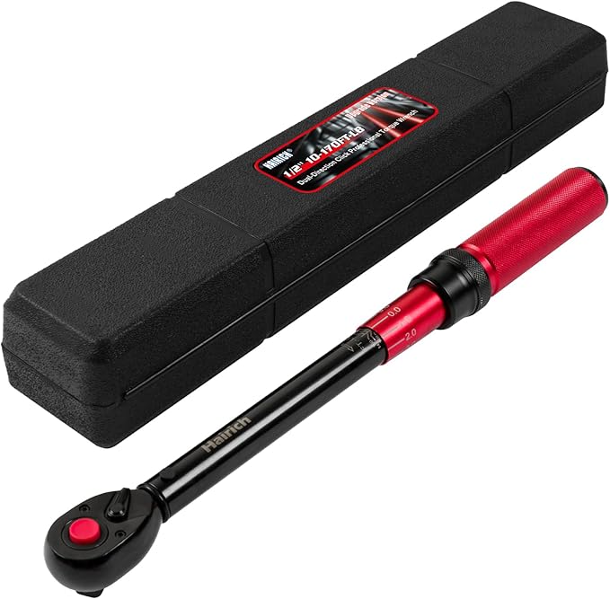1/2 Inch Drive Click Torque Wrench, Dual-direction Torque Wrench 10-170.0ft.lb/13.60-230.5Nm, 72-tooth Torque Wrenches with Dual Range Scales, ±3% High Precision For Bike