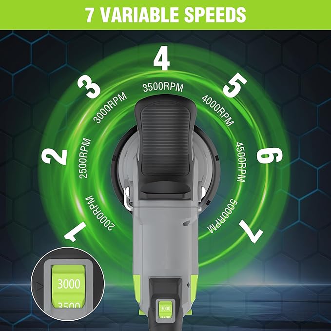 WORKPRO 5" Cordless Car Buffer Polisher, 20V Professional Brushless Polisher with 4.0Ah Battery, Orbital Pulidora De Autos Inalambrica with 7 Speed, Random Polisher Kit for Car Detailing, Waxing