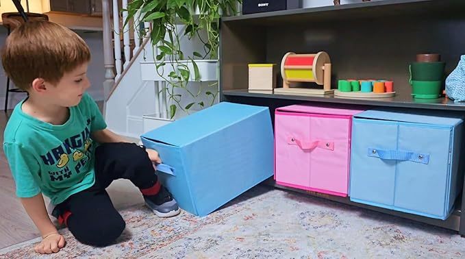 SAM AND MABEL Toy Cars Garage Box – Toy Storage Box with Car Rug Play Mat, Collapsible Storage Organizer for Boys and Girls (GoPlaces)