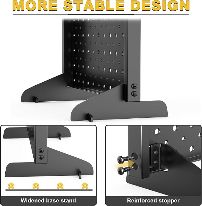 Ultrawall Pegboard Display Stand, Metal Tabletop Pegboard Display, Accessories Rack Organizer for Jewelry, Retail Stores, Craft Shows, 12"X16", 2pcs Black