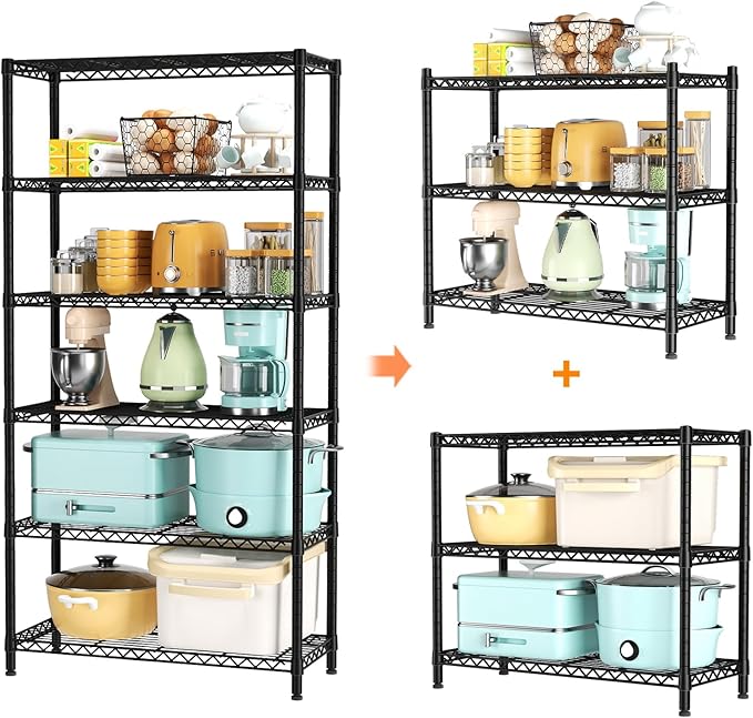 SINGAYE Shelf Closet Wire Shelving：Adjustable Metal Unit for Laundry Room Organization Bathroom Kitchen Home Garage Storage Pantry Rack Shelves