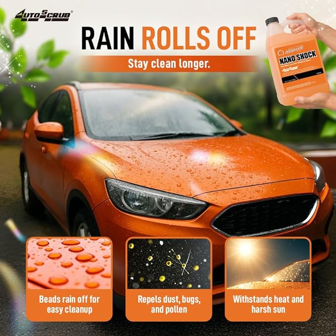 Nanoskin NANO SHOCK One-Step Ceramic Shield & Gloss 1 Gallon – SiO2 Spray Sealant, Clay Lubricant & Hydrophobic Coating | Easy Spray-On Wipe-Off Gloss for Cars, Trucks & RVs