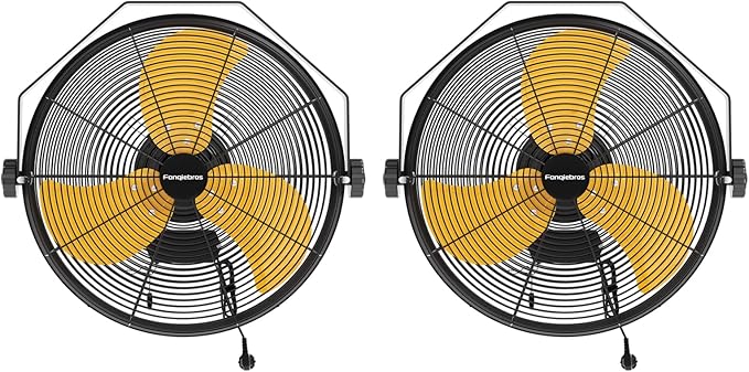 18 Inch High Velocity Wall Mounted Fan, 4580 CFM 3-Speed Metal Wall Fan with Sealed Motor, 180° Tilting Heavy Duty Industrial Fan for Patio, Garage, Barn & Gazebo, UL Listed