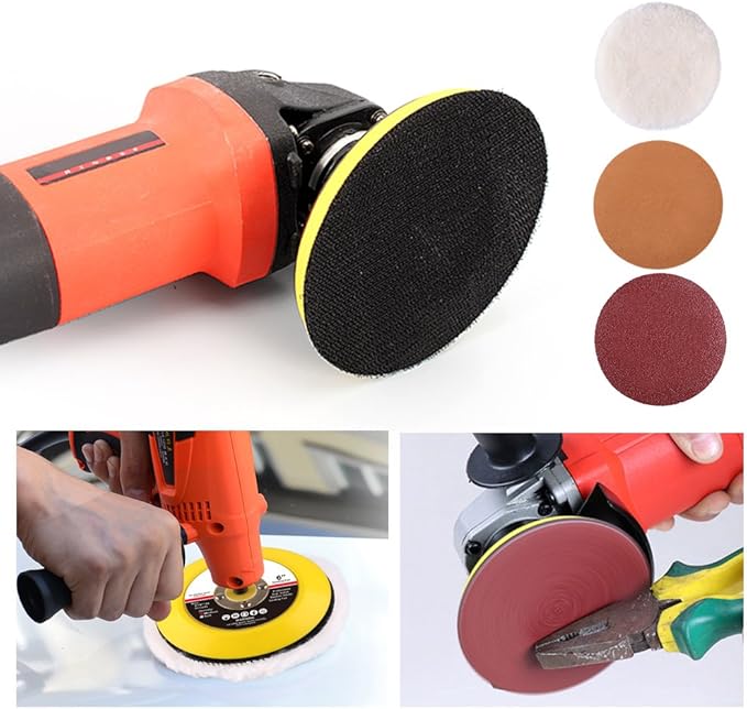 LotFancy 6 Inch Hook and Loop Backing Plates, Pack of 2- DA Air Random Orbital Sander/Polisher PU Backing Pad for Sanding Finishing Polishing Buffing, 5/16”-24 Threads