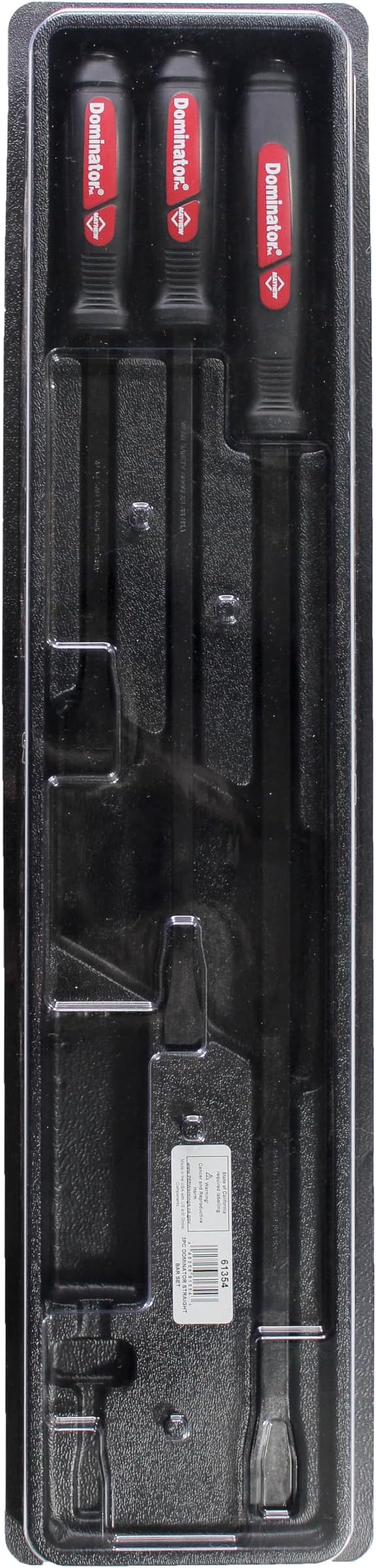 Mayhew Tools 61354 Dominator Pry Bar Set, 3-Piece Straight, Black Oxide Finish