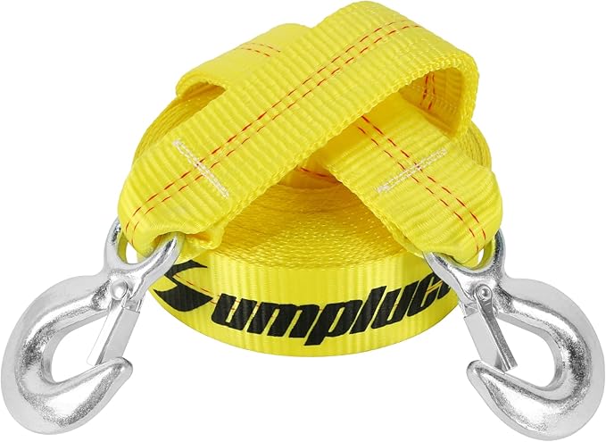 ATV SUV Car Tow Straps with Hooks 15000lb Loop 30 Feet 2" x30' 2 Inch x 30 Ft.Emmergency Recovery Tow Strap Kit Off Road Accessories Auto Tow Rope,Extension Tree Saver Strap for Golf cart,Jeep Truck