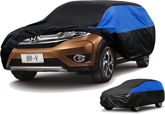 Honda Car Cover Custom Fit Honda BR-V Waterproof All Weather, Lightweight Full Exterior Cover for Automobiles Outdoor Sun UV Rain Dust Snow Wind Protection.