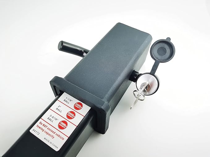 TOPTOW 63530 Trailer Hitch Receiver Lock, Right Angle Dual Pins 1/2" & 5/8" Diameter, Heavy Duty Bent Locking Pin, Chrome
