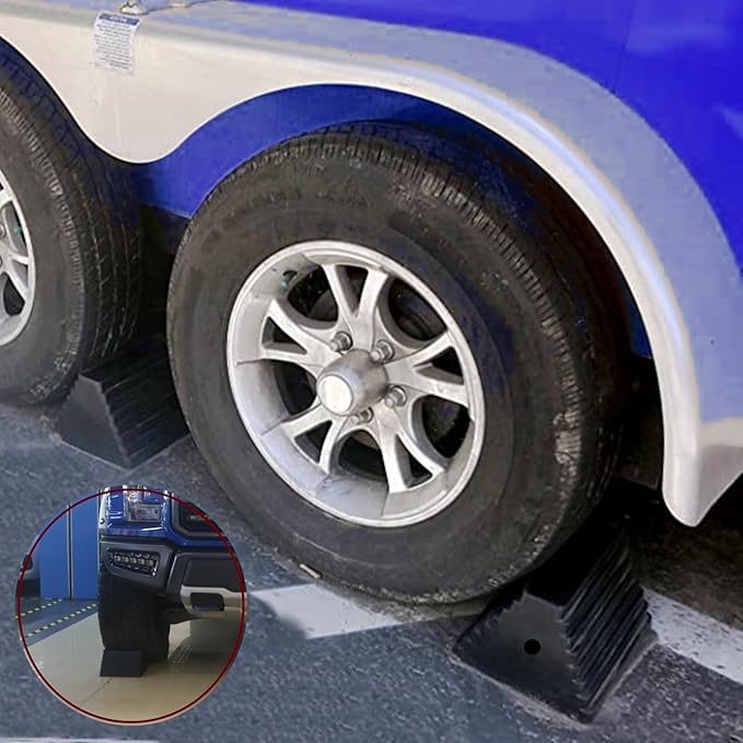 Wheel Chocks, Heavy Duty Wheel Chock with Rope, Rubber Wheel Chocks for Boat Trailers, RV, Truck, Camper, 4 Pack