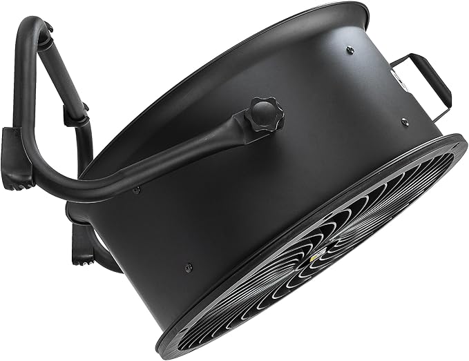 Caterpillar® fan 18”-Blade High-Velocity Drum Fan Heavy Duty Industrial Grade (Black, 2-in-1): 3,400 CFM, 4-Speed, 360 Degree Adjustable Drum Head, Dual Ball Bearing Motor with Die-Cast Cover