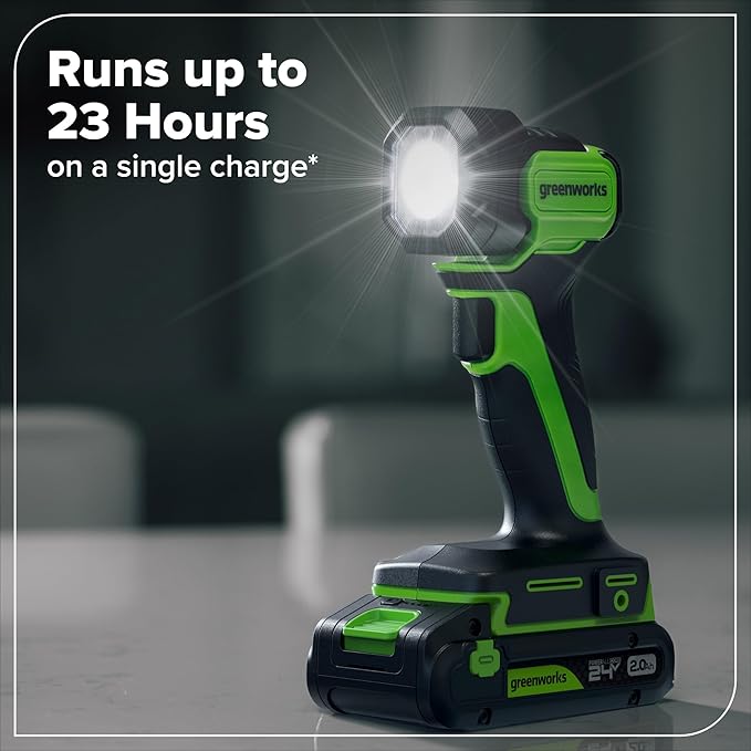 Greenworks 24V Brushless 10PC TOOL, Drill+Impact Driver+Circular Saw+Recip Saw+Jig Saw+Sander+Light+Multi-Tool+Nailer+Grinder (2) 4.0Ah+2.0Ah Batteries (24,000mAh PB) USB-C Charger, High Efficiency