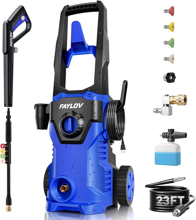 Pressure Washer, 2026 Upgraded Power Washer with No-Bend 360° Nozzle, Pressure Washer Foam Cannon & 4-Nozzle Set, Portable Pressure Washer for Cars & Undercarriage Cleaning Vehicles
