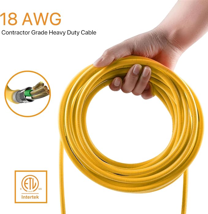 100FT Construction String Lights: 3 Prong 100W Led Construction String Lights with 10 Bulbs & Hooks, IP65 Attic Lighting 5000K Linkable Hanging Work Light for Crawlspace Basement Backyard