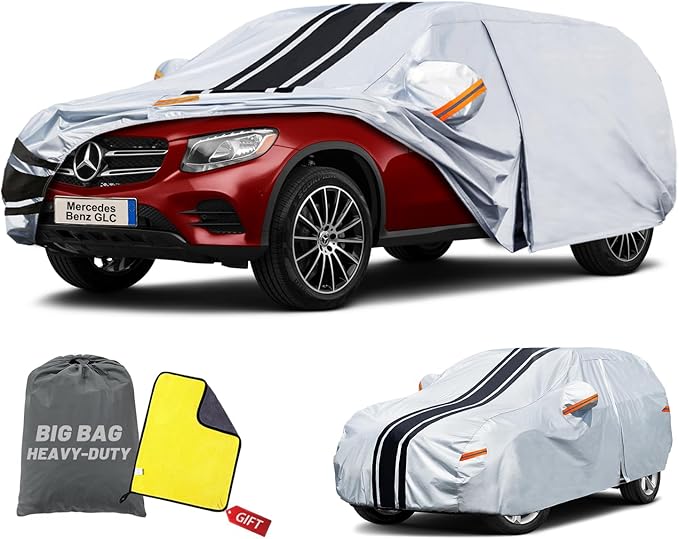 SUV Car Cover Custom Fit for Mercedes Benz GLC 300 350e (2016-2025), Waterproof All Weather for Automobiles Full Exterior Cover Rain Sun Snow UV Protector.