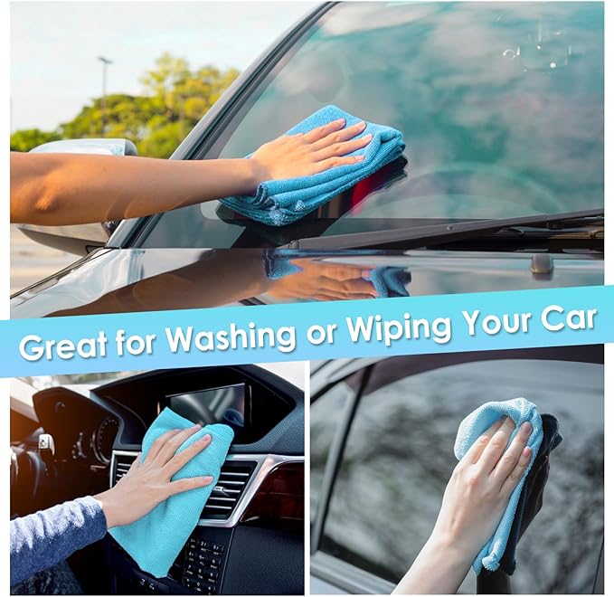 65 Pack Microfiber on a Roll Tear Away Towel, 10" x 10" Reusable Washable Microfiber Cloths Paper Towels Roll Absorbent Rag for Car Kitchen Cleaning