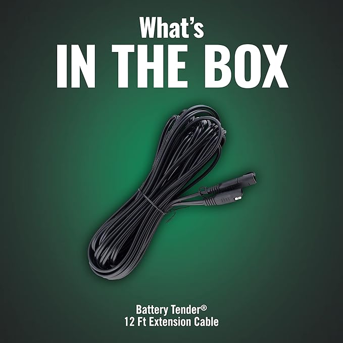 Battery Tender 12 Foot Extension SAE Cable - Designed for Use with Battery Tender Chargers - Quick Connect Plugs for Easy Connection to Motorcycle, Cars, ATVs and More - 081-0148-12
