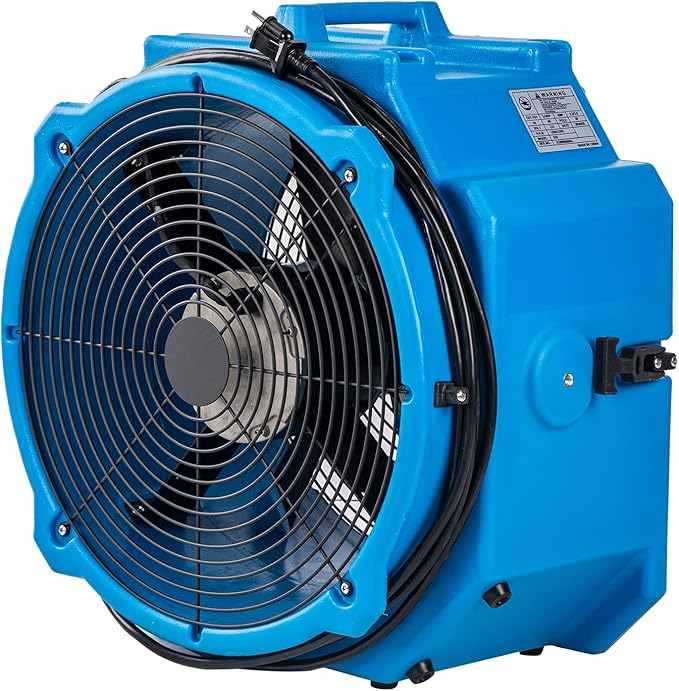 MOUNTO AM25AX 2-Speed 1/4 HP 4000 CFM 18-Inch Axial Fan Air Mover Blower with Roto-Mold Housing for Water Damage Restoration, Air Cooling, Ventilation, and Drying - Powerful Industrial Fan