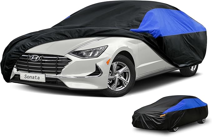 Hyundai Car Cover Custom Fit Hyundai Sonata Waterproof All Weather, Lightweight Full Exterior Cover for Automobiles Outdoor Sun UV Rain Dust Snow Wind Protection.