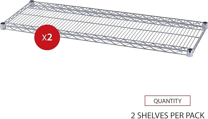 Alera ALE Industrial Wire Shelving Extra Wire Shelves, 48w x 18d, Silver (Case of 2 Shelves)