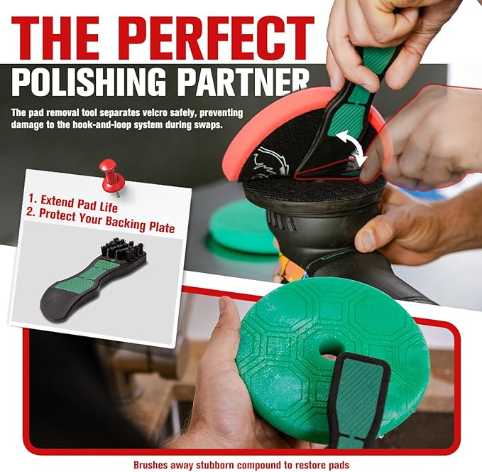 BATOCA P1 Buffer Polisher Kit, 1000W High-Torque Car Buffer - 5-Inch 15mm Long-Throw 6-Speed Dual Action Polisher - Deluxe Set with Custom Bag, 16.4ft Detachable Cord, Anti-Vibration, Pad Care Tools