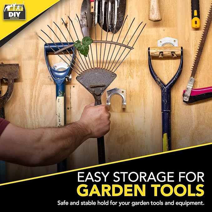 15Piece Wall-Mounted Hook Set for Garage Tool Storage and Organization, Suitable for Tools, Ropes, and Garden Equipment