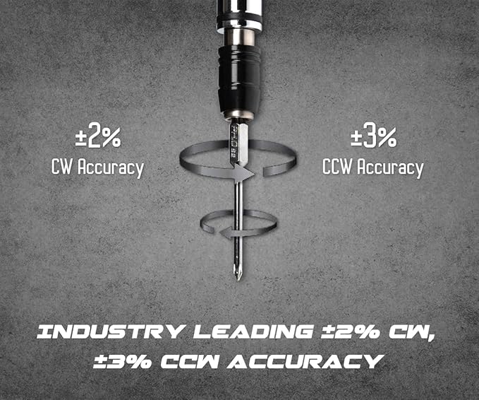 Tapha Tools Digital Torque Screwdriver 0.44-4.42 in-lbs (5-50 cN-m / 0.51-5.1 kg-cm) Torque Range, Accurate to ±2% Dual Direction, LED and Buzzer Notification, Preset Memory (SPN-T05BN)
