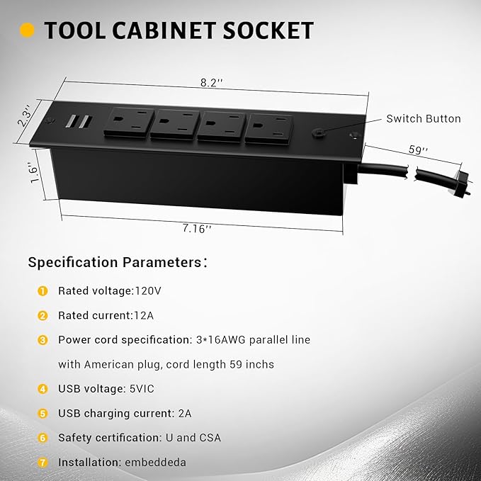 CHETTO C 72-inch Rolling Tool Chest Cabinet Mobile Workbench with 15 Storage Drawers and Wheels, Outlet Black Tool Box for Garage