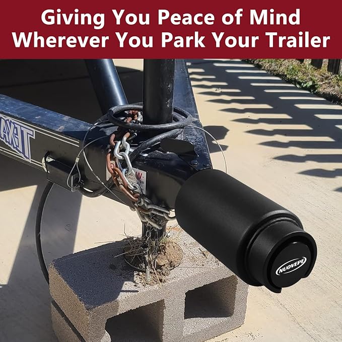 2178-B Heavy Duty Trailer Hitch Lock – Compatible with 2-Inch Bulldog or Ram Couplers, Anti-Theft Tongue Lock for RV, Boat, Cargo, Utility, and Livestock Trailers (Black)