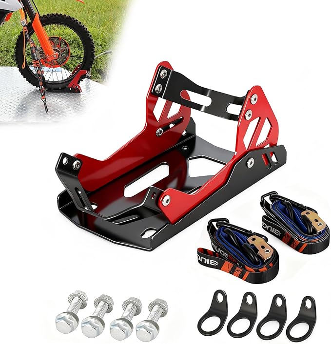 Motorcycle Wheel Chocks with Tie Down Strap,Special for Transportation Foldable Portable 1800lbs Trailer Chocks for 8"-21" Wheel Universal for Most Crusier Sports Dirt Bikes Trailer Truck-Blue