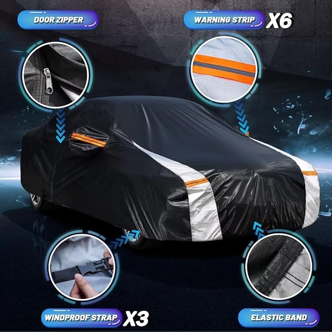 Sedan Car Cover for Buick Lucerne (2006-2011) All-Weather Outdoor Waterproof Rain Snow UV Sun Protector Full Exterior Weatherproof,Indoor Car Cover.