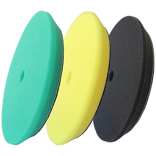 3pcs 7 inch Polishing Pads for Orbital Sander, 7'' Orbital Buffing Pads Hook and Loop Foam Buffer Pad Set for Cutting, Compounding, Polishing and Waxing, almohadillas de pulido para lijadora Orbital