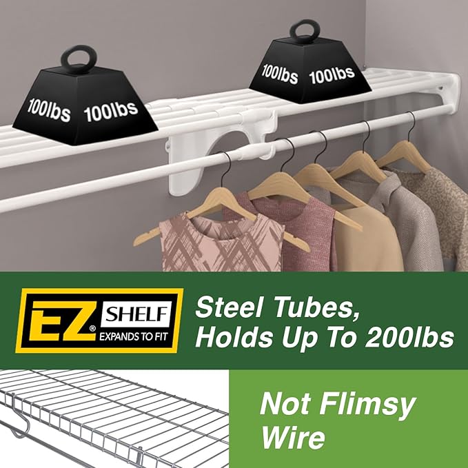 EZ Shelf Laundry Room Shelves (Silver, 40.5" -75")