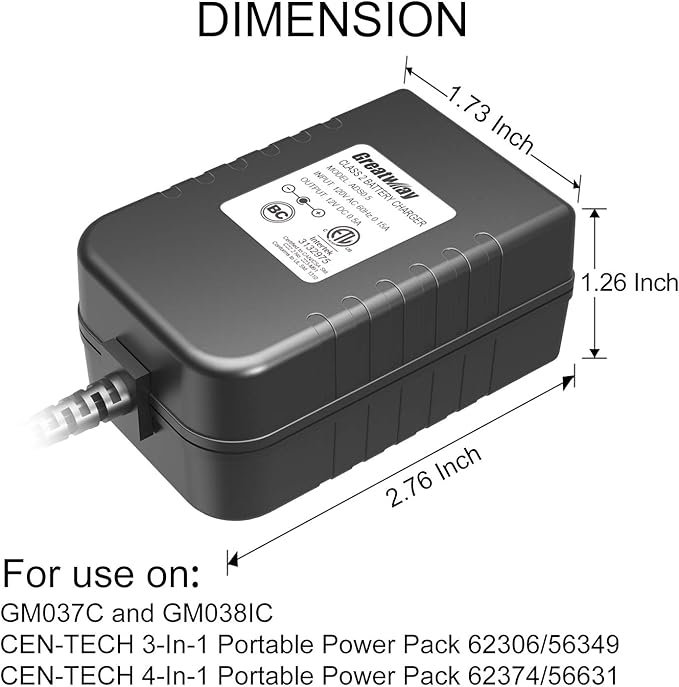 Greatway Class 2 Battery Charger ADS0.5 12V 0.5A