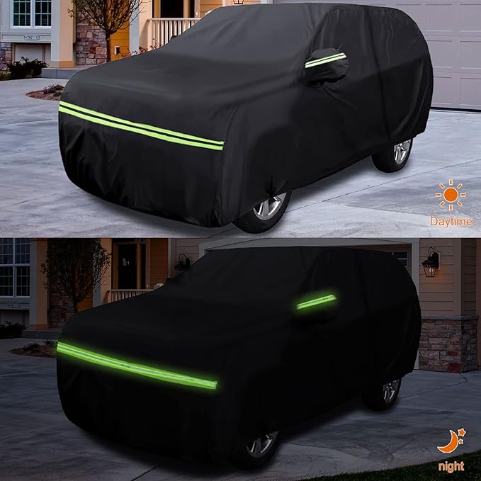 Waterproof Car Covers Replace for 2017-2025 VW Tiguan LWB, 6 Layers All Weather Custom-fit Car Cover with Zipper Door & Windproof Bands for Snow Rain Dust Hail Protection (Tiguan LWB)