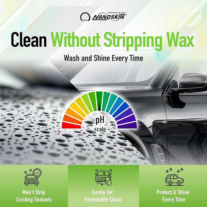 Nanoskin BUBBLE BATH Foaming Car Wash Shampoo 1 Gallon - Works with Foam Cannon, Foam Gun, Bucket Washes, Car Soap for Pressure Washer | For Car, Truck, Motorcycle, RV & More | Green Apple Scented
