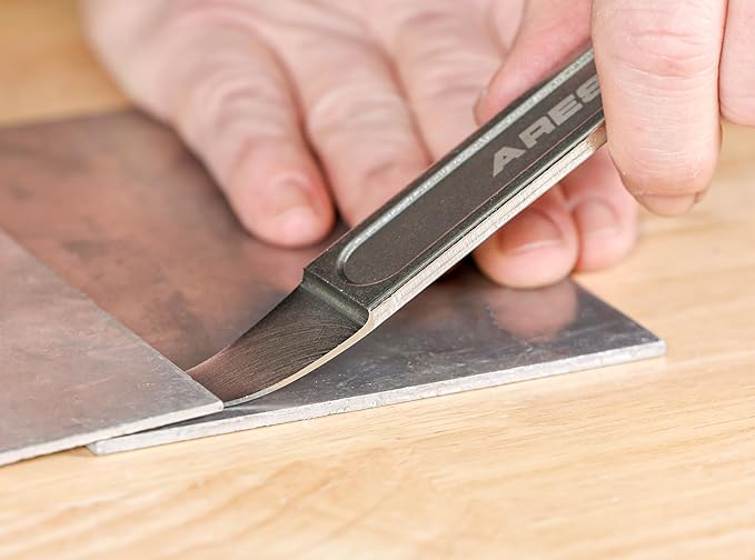 ARES 10092-2-Piece Compact Panel/Trim Wedge Metal Prybar Tool Set - Durable Prybar Easily Removes Trim, Paneling, Sheet Metal, Fasteners, and More - Compact Design Skin Wedge for Confined Spaces
