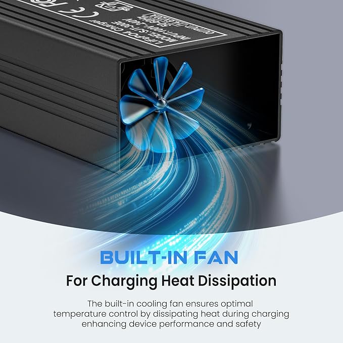 12V 20A Lithium Battery Charger 14.6V LiFePO4 Battery Charger with Quick Connector Automatic Smart & Maintenance for Deep Cycle Rechargeable Battery Boat RV